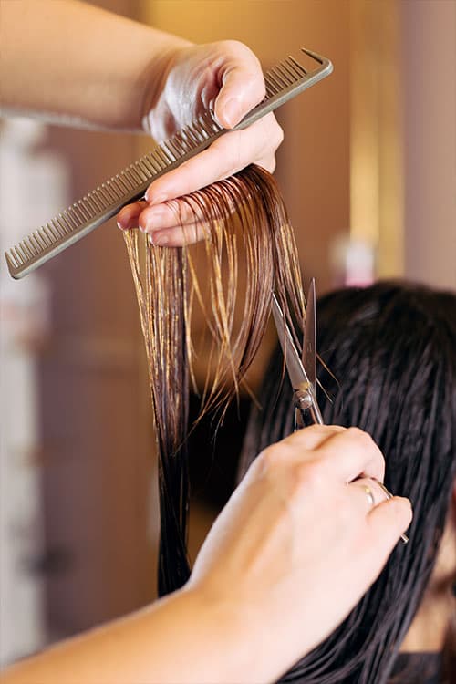 Modern women's haircut style at salon in Jaipur